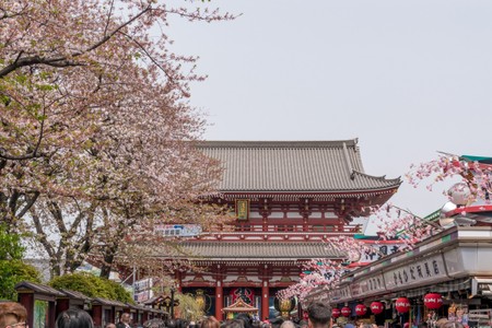 Kaminari Gate with Sensoji Temple in the background