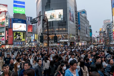 The famous Shibuya crossing
