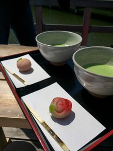 Good time for a macha tee and some sweets