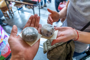 Delicious mochi from a street shop