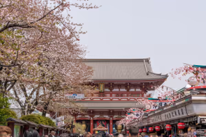 Kaminari Gate with Sensoji Temple in the background