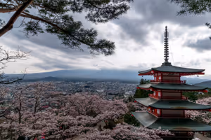 Finally, a small gap in the clouds allowed us to take a glimpse at Mount Fuji