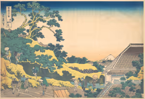 **Surugadai in Edo**

Katsushika Hokusai c. 1830-1832
[Source](https://commons.wikimedia.org/wiki/File:%E5%86%A8%E5%B6%BD%E4%B8%89%E5%8D%81%E5%85%AD%E6%99%AF_%E6%9D%B1%E9%83%BD%E9%A7%BF%E5%8F%B0-Surugadai_in_Edo_(T%C5%8Dto_Sundai),_from_the_series_Thirty-six_Views_of_Mount_Fuji_(Fugaku_sanj%C5%ABrokkei)_MET_DP140999.jpg)