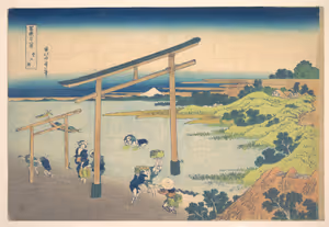 **Noboto Bay**

Katsushika Hokusai c. 1830-1832
[Source](https://commons.wikimedia.org/wiki/File:%E5%86%A8%E5%B6%BD%E4%B8%89%E5%8D%81%E5%85%AD%E6%99%AF_%E7%99%BB%E6%88%B8%E6%B5%A6-Noboto_Bay_(Noboto_no_ura),_from_the_series_Thirty-six_Views_of_Mount_Fuji_(Fugaku_sanj%C5%ABrokkei)_MET_DP141022.jpg)