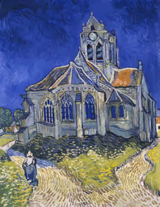 **The Church at Auvers (1890)**

Vincent van Gogh
[Source](https://www.rawpixel.com/image/3864730/illustration-image-art-vincent-van-gogh-person)