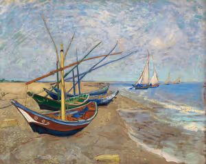 **Fishing Boats on the Beach at Saintes-Maries (1888)**

Vincent van Gogh
[Source](https://www.rawpixel.com/image/3864925/illustration-image-art-vincent-van-gogh)