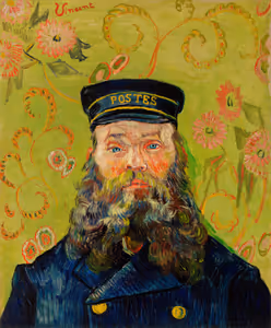 **The Postman (Joseph Roulin) (1888)**

Vincent van Gogh
[Source](https://www.rawpixel.com/image/537427/free-illustration-image-van-gogh-painting-pattern)