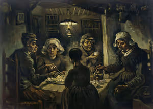 **The Potato Eaters (1885)**

Vincent van Gogh
[Source](https://www.rawpixel.com/image/3865203/illustration-image-art-vincent-van-gogh-people)