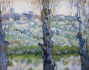 **View of Arles, Flowering Orchards (1889)**

Vincent van Gogh
[Source](https://www.rawpixel.com/image/3868352/illustration-image-flower-art-vincent-van-gogh)