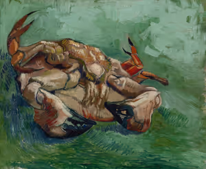 **Crab on its Back (1888)**

Vincent van Gogh
[Source](https://www.rawpixel.com/image/3864551/illustration-image-art-vincent-van-gogh-green)