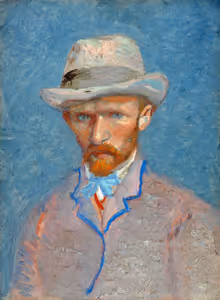 **Self-Portrait with a Gray Straw Hat (1887)**

Vincent van Gogh
[Source](https://www.rawpixel.com/image/3868945/illustration-image-art-vincent-van-gogh-people)