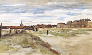 **Bleaching Ground at Scheveningen (1882)**

Vincent van Gogh
[Source](https://www.rawpixel.com/image/537385/free-illustration-image-van-gogh-landscape-painting)
