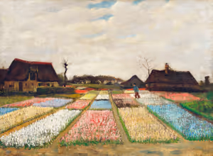 **Flower Beds in Holland (1883)**

Vincent van Gogh
[Source](https://www.rawpixel.com/image/930535/bulb-fields-van-gogh)