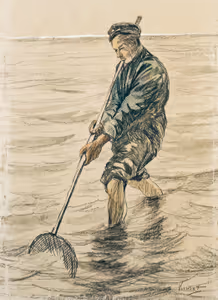 **The Shell Fisherman (Schelpenvisser, 1863–1890)**

Vincent van Gogh
[Source](https://www.rawpixel.com/image/537433/free-illustration-image-van-gogh-fisherman-public-domain)