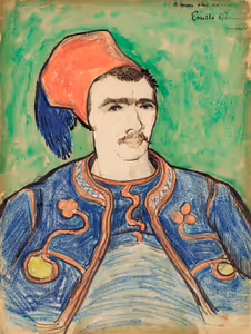 **The Zouave (1888)**

Vincent van Gogh
[Source](https://www.rawpixel.com/image/537389/free-illustration-image-van-gogh-vincent)