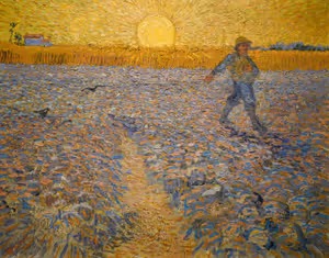 **The Sower (Sower at Sunset)**

Vincent van Gogh 1888
[Source](https://www.rawpixel.com/image/20560963/vincent-van-goghs-the-sower-sower-sunset-1888)