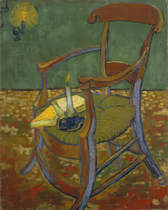 **Gauguin's chair**

Vincent van Gogh 1888
[Source](https://www.rawpixel.com/image/20560961/vincent-van-goghs-gauguins-chair-1888)